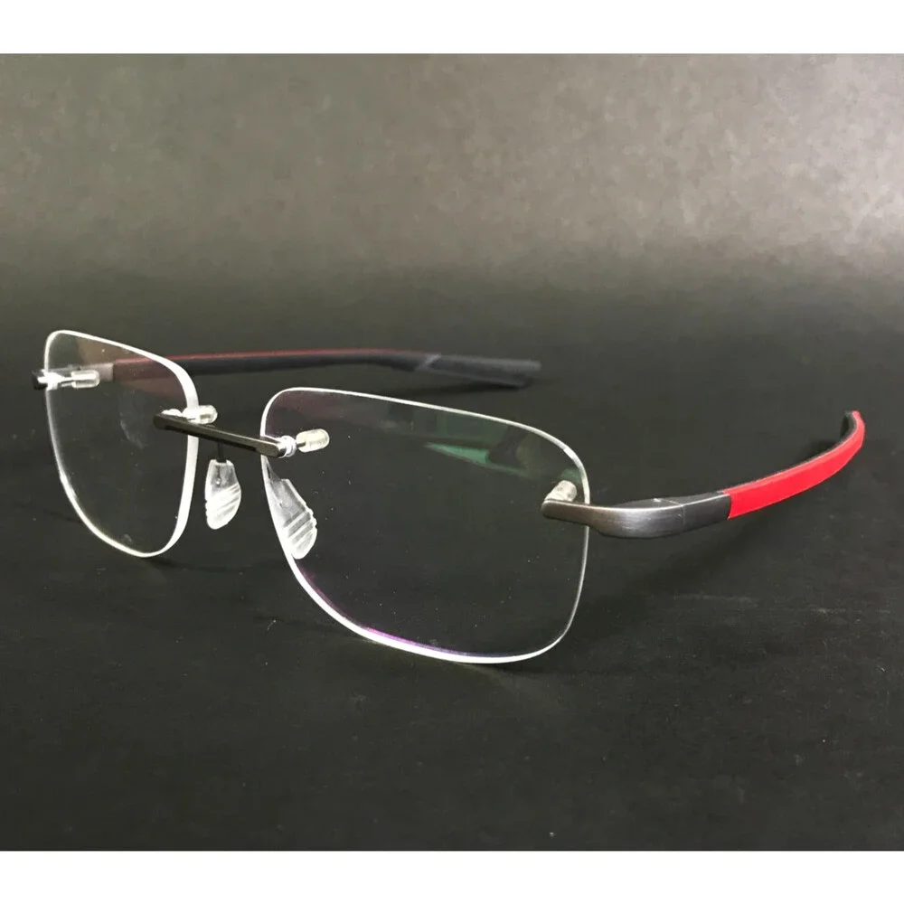 McLaren Eyeglasses Frames ML MS-85O05 C01 Ruthenium Red Rimless 55-17-145